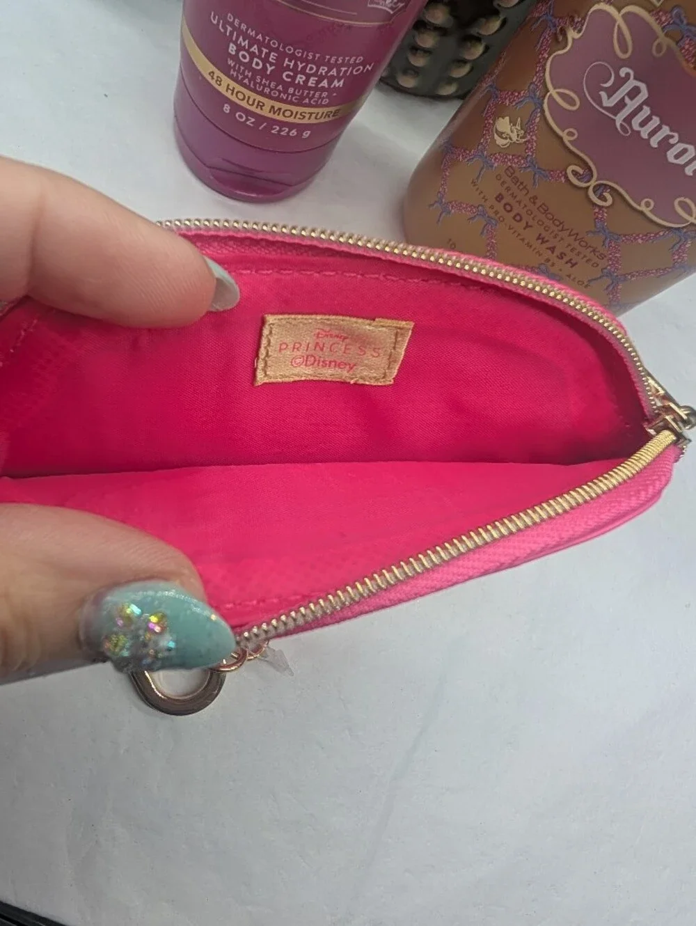 Bath & Body Works Princess Aurora Body Wash, Body Cream And Bag Charm